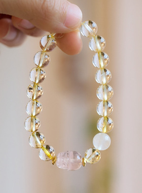 XKDDCT天然黄水晶手链女财源滚滚