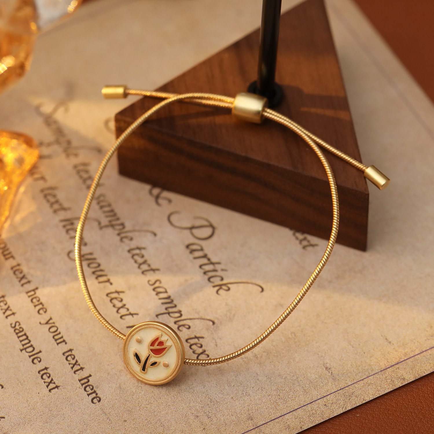 XKDDCT法式超仙滴油百合花手链网