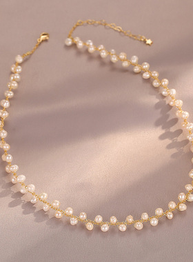 XKDDCT天然淡水项链56mm珍珠手工