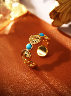 XKDDCT新款铜镀真金石戒指欧美异