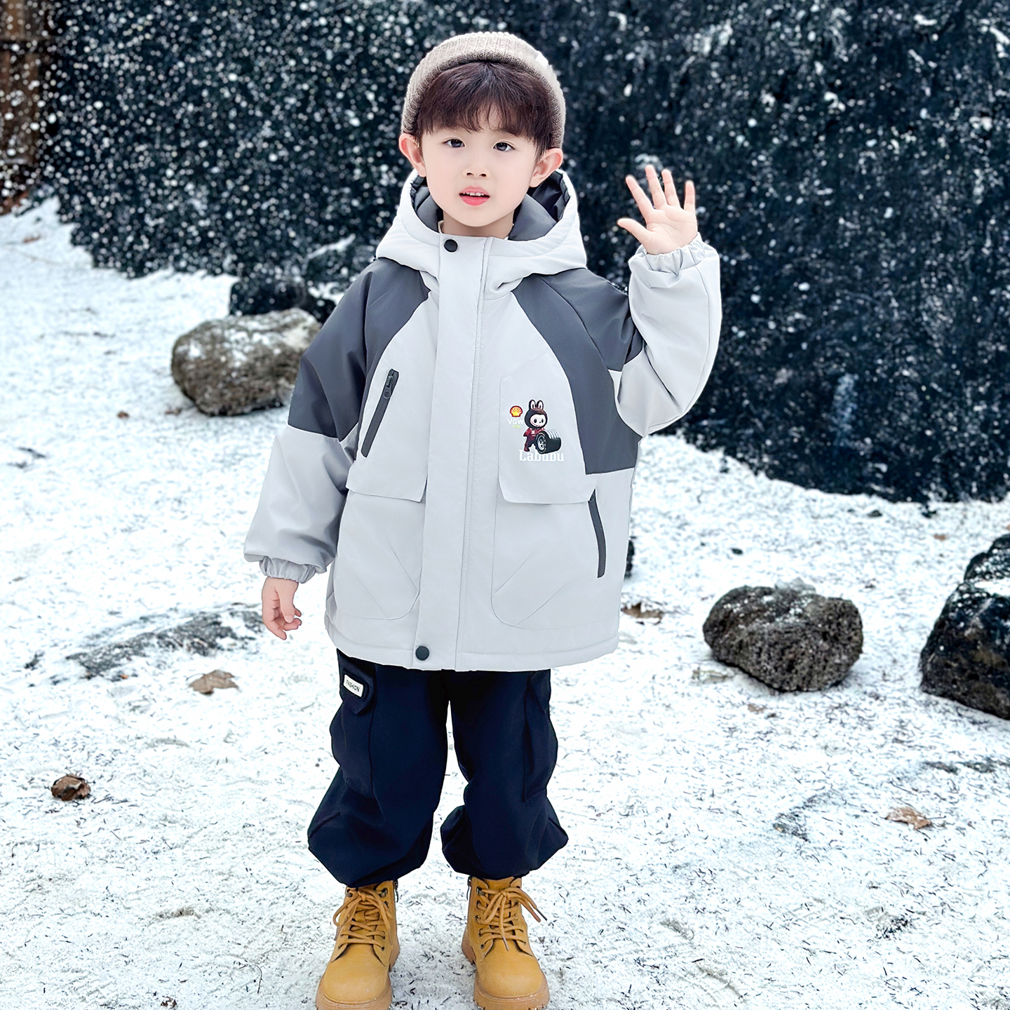 男童外套春秋款2025新款男童棉服
