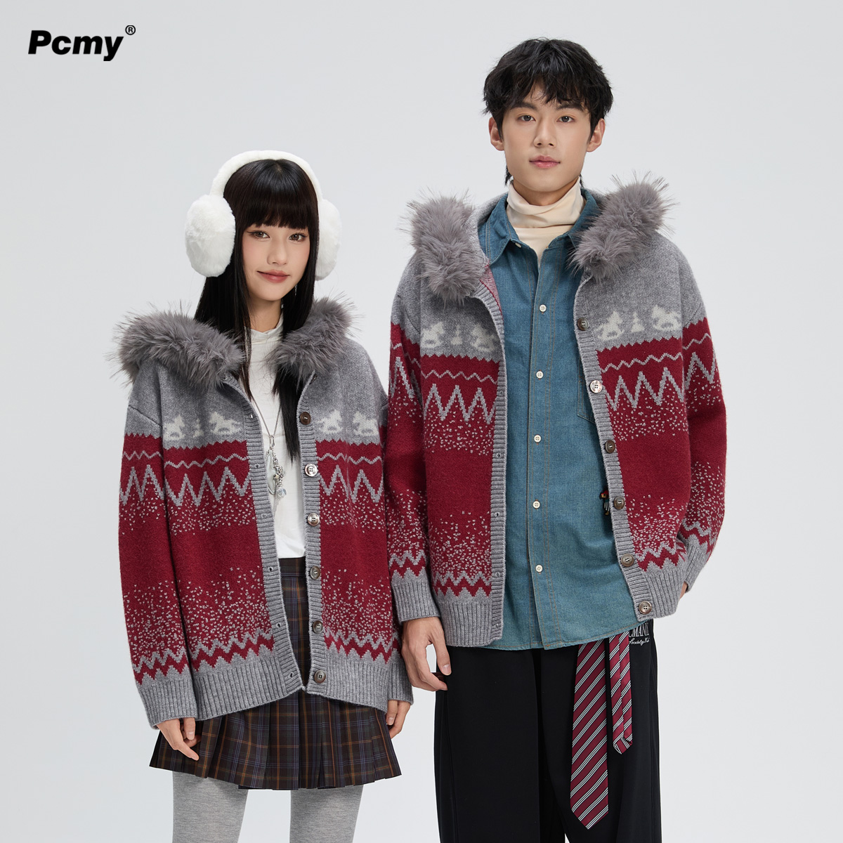 PCMY费尔岛开衫毛衣外套慵懒宽松