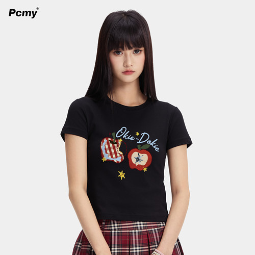 PCMY短袖卡通印花显瘦女T恤