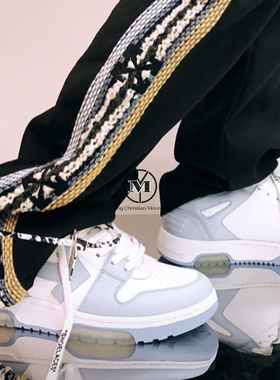 OFF 耀许自主 WHITE箭头鞋OW低帮男女款白色厚底运动休闲熊猫板鞋