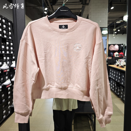 Converse匡威女绣花短款套头卫衣