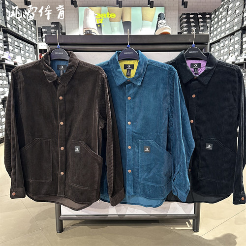 匡威中性款灯芯绒翻领衬衫式外套