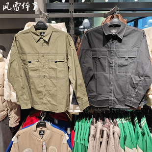 工装 023 风外套长袖 男子MCH629 EC6 衬衫 CONVERSE匡威宽松叠穿衬衫