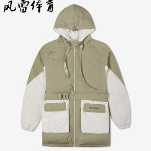 【风雷】匡威女子羊羔绒拼接中长款羽绒服10021987