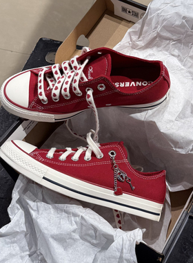 CONVERSE匡威All Star情人节爱心红色低帮女子休闲帆布鞋 A19057C