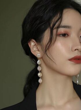 珍珠流苏耳环女2022年新款潮