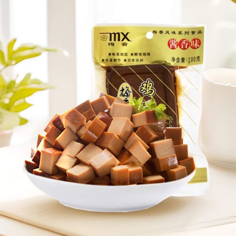 梅香鸡蛋干100g  下酒菜花生米搭档酱香味开袋即食 特产风味小吃