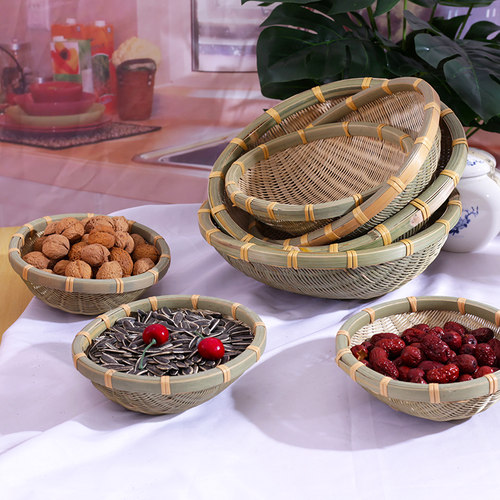 头层皮竹制品洗菜篮馒头筐水果篮