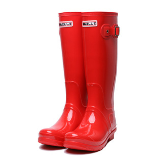 户外水雨鞋 女士成人长桶高筒红色雨靴防滑防水 外穿夏季 浩南小哥