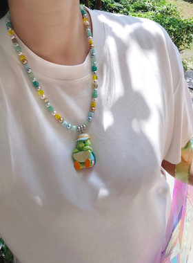 JMH小吴同学 正版迪士尼奥乐米拉高级感轻奢水晶项链小众设计配饰