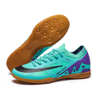 室内五人制平底梅西足球鞋 男童碎钉中小学生比赛训练鞋牛筋底