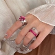 法式 手工石榴石串珠双层高级感戒指 小众设计甜酷多巴胺甜酷指环
