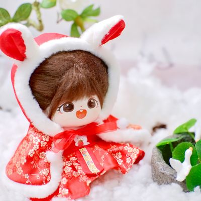 20cm娃衣过年服20厘米棉花娃娃拜年衣服冬装红色原创平价娃衣包邮