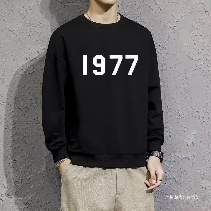 智快鱼男装服饰旗舰店官方美式圆领卫衣男生春秋季2024新款潮牌宽