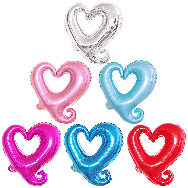 情人节婚礼婚房酒店儿童生日活动派对装饰品布置心形爱心勾心气球