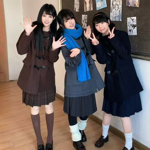 50%绵羊毛牛角扣大衣基础款 秋冬经典 公主线JK 月野HOUSE