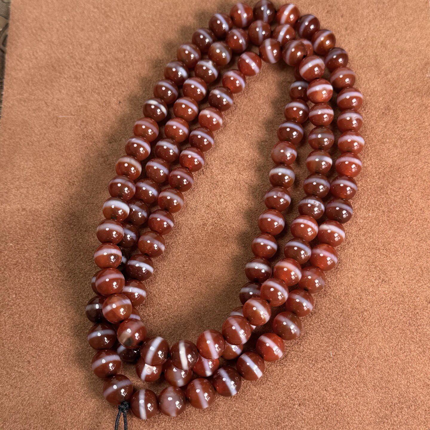 红肉玛瑙一线药师圆天珠多圈手链项链108颗佛念珠挂件饰品10mm