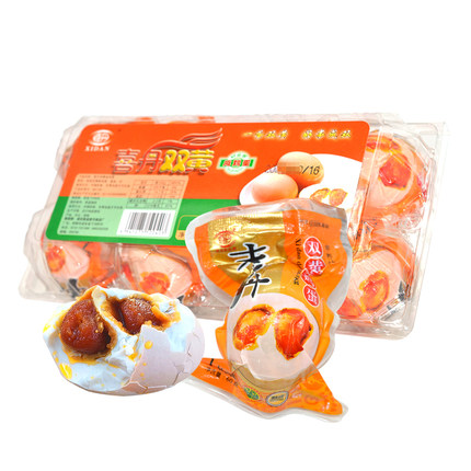 喜丹双黄咸鸡蛋60g*8枚装真空熟食咸蛋河北邯郸成安特产咸鸡蛋