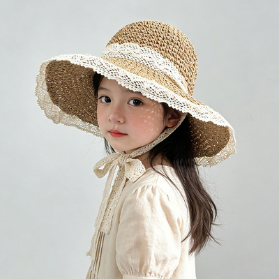 儿童防晒帽夏季宝宝草帽