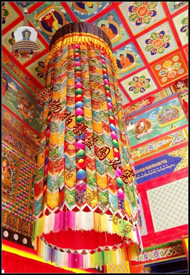 堂定做 挂饰五彩筒 胜利幢 幢幡 高4米 直径1米一对 摩尼宝