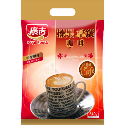 台湾广吉浓郁醇榛果拿铁速溶咖啡