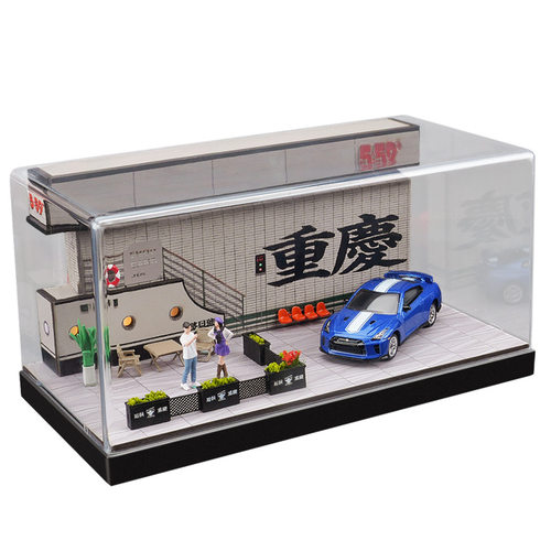 重庆地标网红打卡墙 仿真1/64建筑场景PVC模型防尘展示盒小摆件