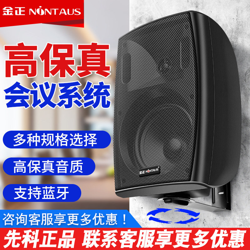 金正壁挂式音响重低音箱功放套装室内商用会议室店铺专用挂墙喇叭