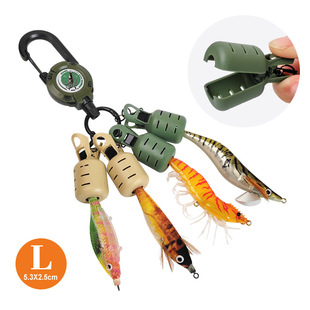 爱路亚木虾钩套 带钢丝伸缩扣 连接扣失手绳 海钓鱿鱼用便携渔具