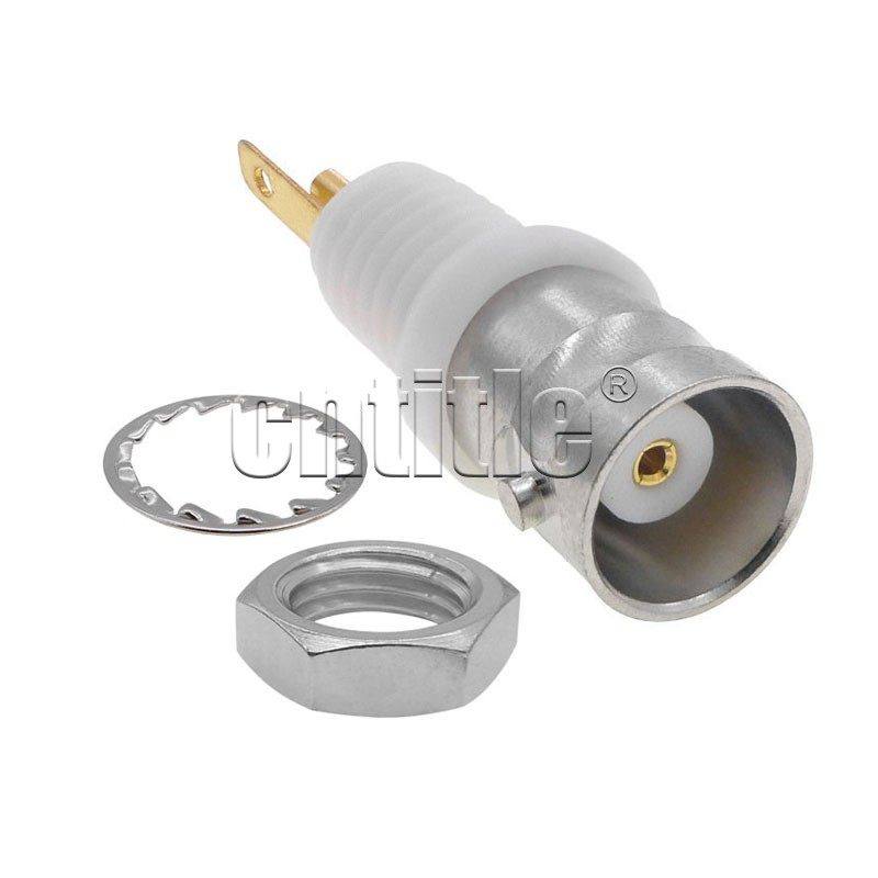 工业级 优质一级白胶 50欧绝缘BNC母座 焊线 同轴连接器 面板插座