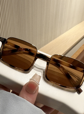 韩系玳瑁下边框复古素颜防UV墨镜