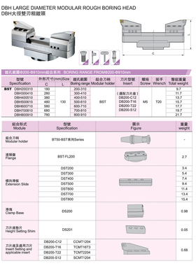 德克DBH大径双刃粗镗头BST-DBH200310 300410400510 ~910刀柄刀片