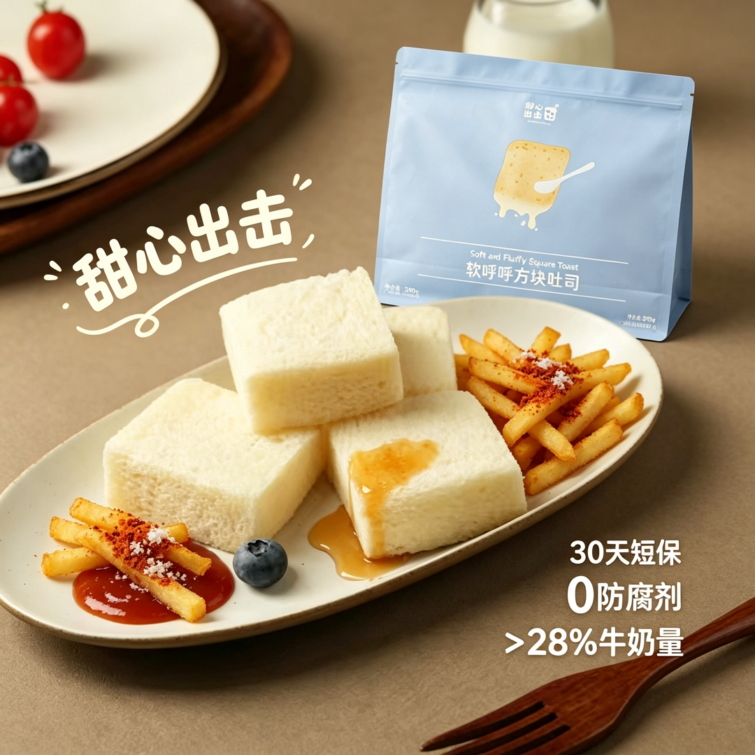 甜心出击黄油厚切吐司面包独立装图片