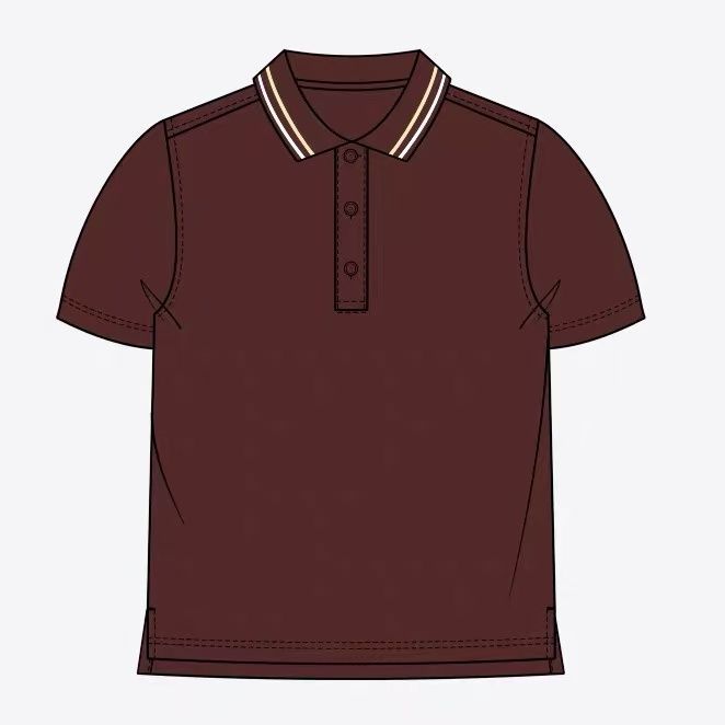 伊顿同款校服儿童短袖t恤男女童夏季POLO衫枣红色半袖上衣13T011