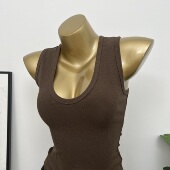 型zan 基础款 遮副乳性感U领显胸背心上衣紧身无袖 版 t恤吊带打底衫