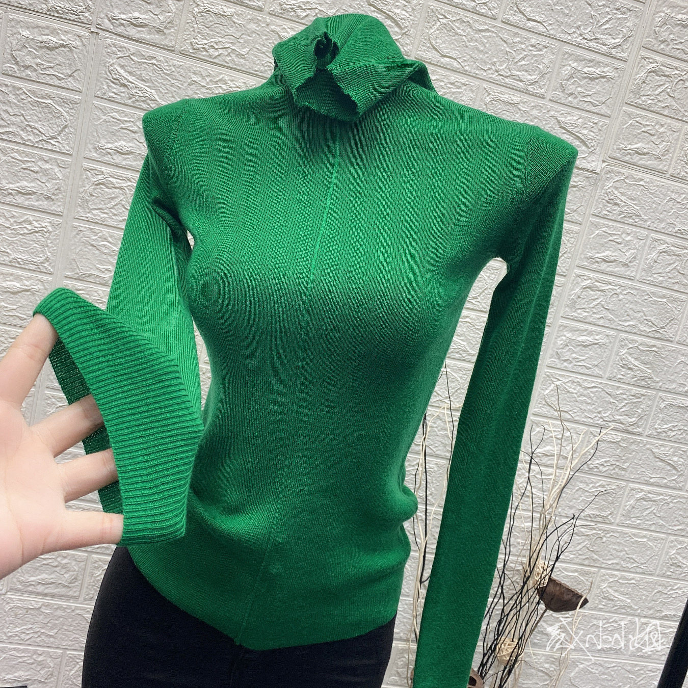 店主自留爱死这些翠绿色修身毛衣