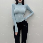 性感显身材比例半高领柔软好穿长袖 基础版 神 T恤秋冬打底上衣女