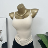 自留款 基础Bi备带胸垫性感U领遮副乳吊带背心亲肤好穿内搭打底女