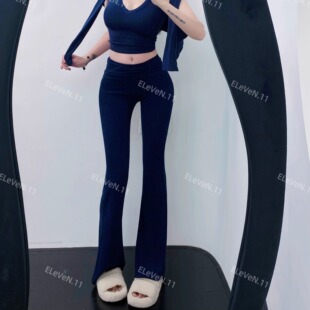 百搭微喇休闲长裤 显瘦高腰翻领云朵裤 秒开长腿特效修身 私藏自留