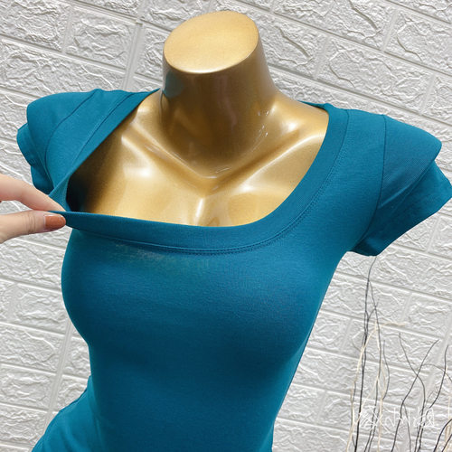 自留多色巨舒适显胸大女短袖上衣