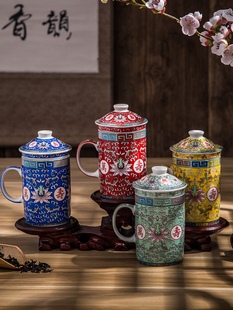 陶瓷杯万寿无疆祝寿杯送礼杯户随手茶隔杯办公室主人杯祝寿礼品杯