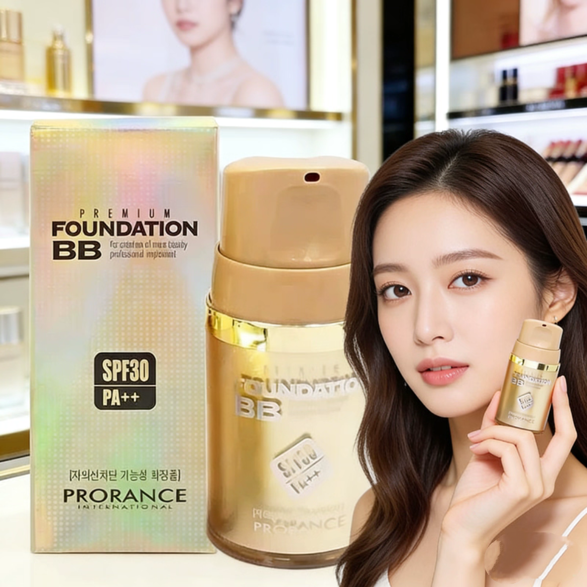 1. 韩国Prorance佛罗伦丝黄金粉底BB霜 遮瑕保湿妆前打底专柜正品