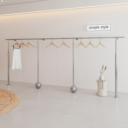 服装店展示架不锈钢上墙架专用男女装店货架落地挂衣服架子陈列架