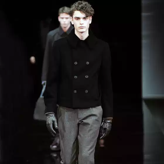 Men's Cashmere Wool Coat Autumn and Winter British Style Short Trendy Lapel Double-Breasted Woolen Suit Jacket