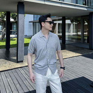 男百搭短袖 夏季 设计款 高级纯色翻领针织Polo衫 开衫 DAIO ETHAN