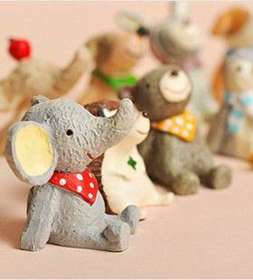 办公室田园风树脂小动物桌面摆件