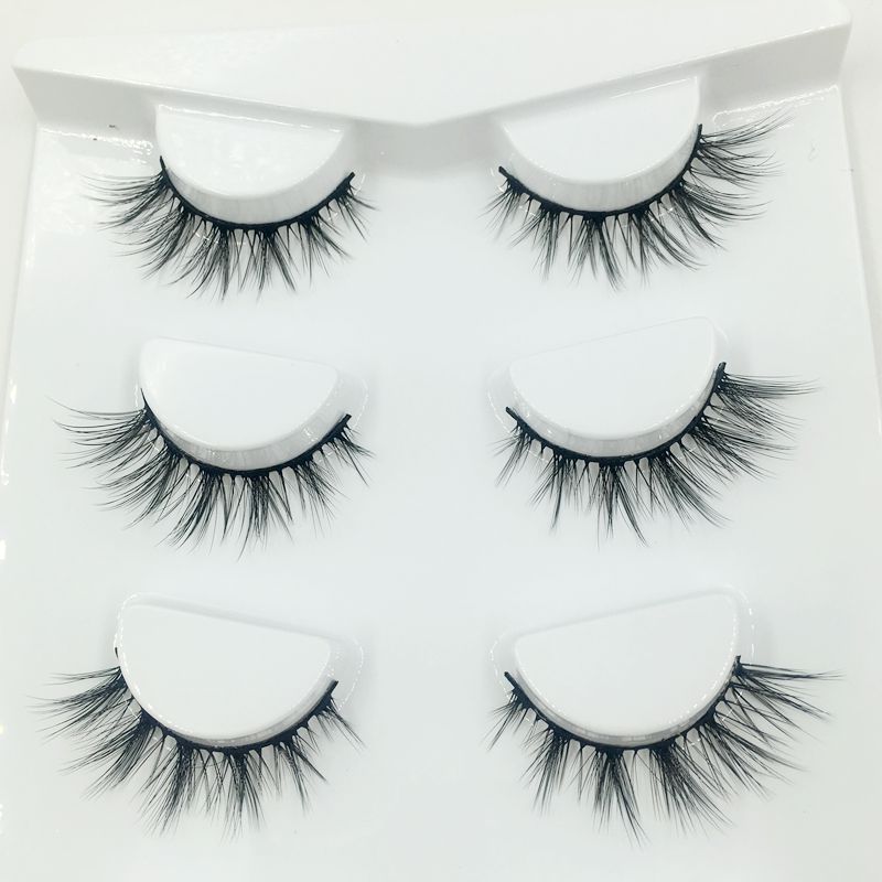 立体3D假睫毛自然卷翘多层眼尾加长款眼睫毛大眼欧美芭比逼真睫毛